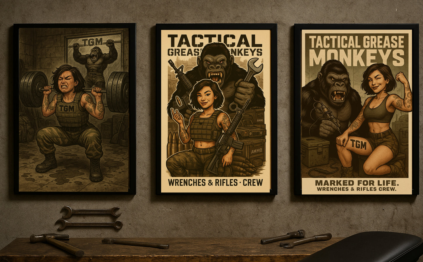 TGM Poster pack - Wrenches, Riffles & Raw Grit (3-Pack Bundle)